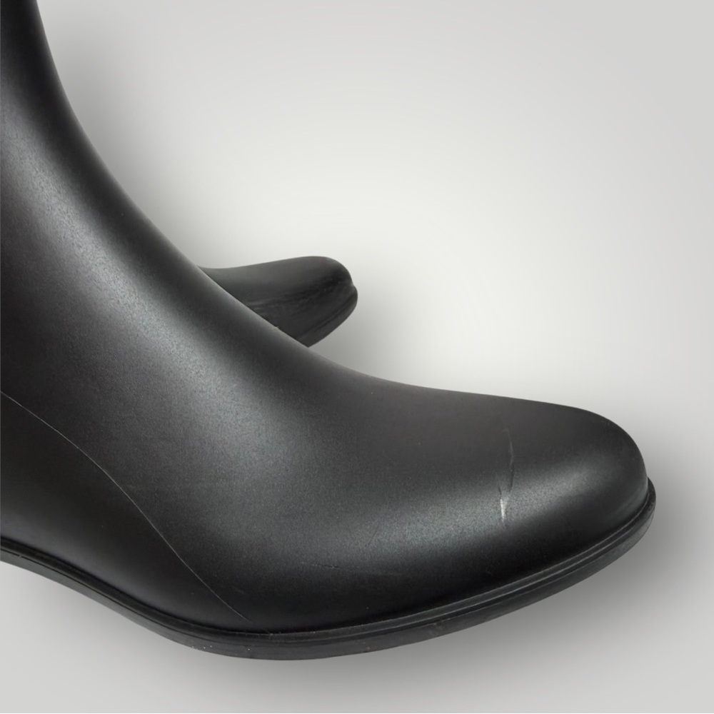 Sam Edelman Tinsley Matte Chelsea Rain Booties Ankle Size 9W Gored Sides Black - Picture 10 of 14